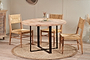 Fia Mango Wood Round Dining Table-nkuku