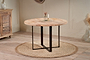 Fia Mango Wood Round Dining Table-nkuku