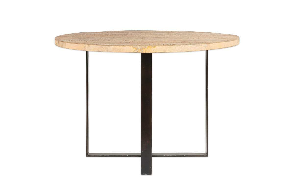 Fia Mango Wood Round Dining Table-nkuku