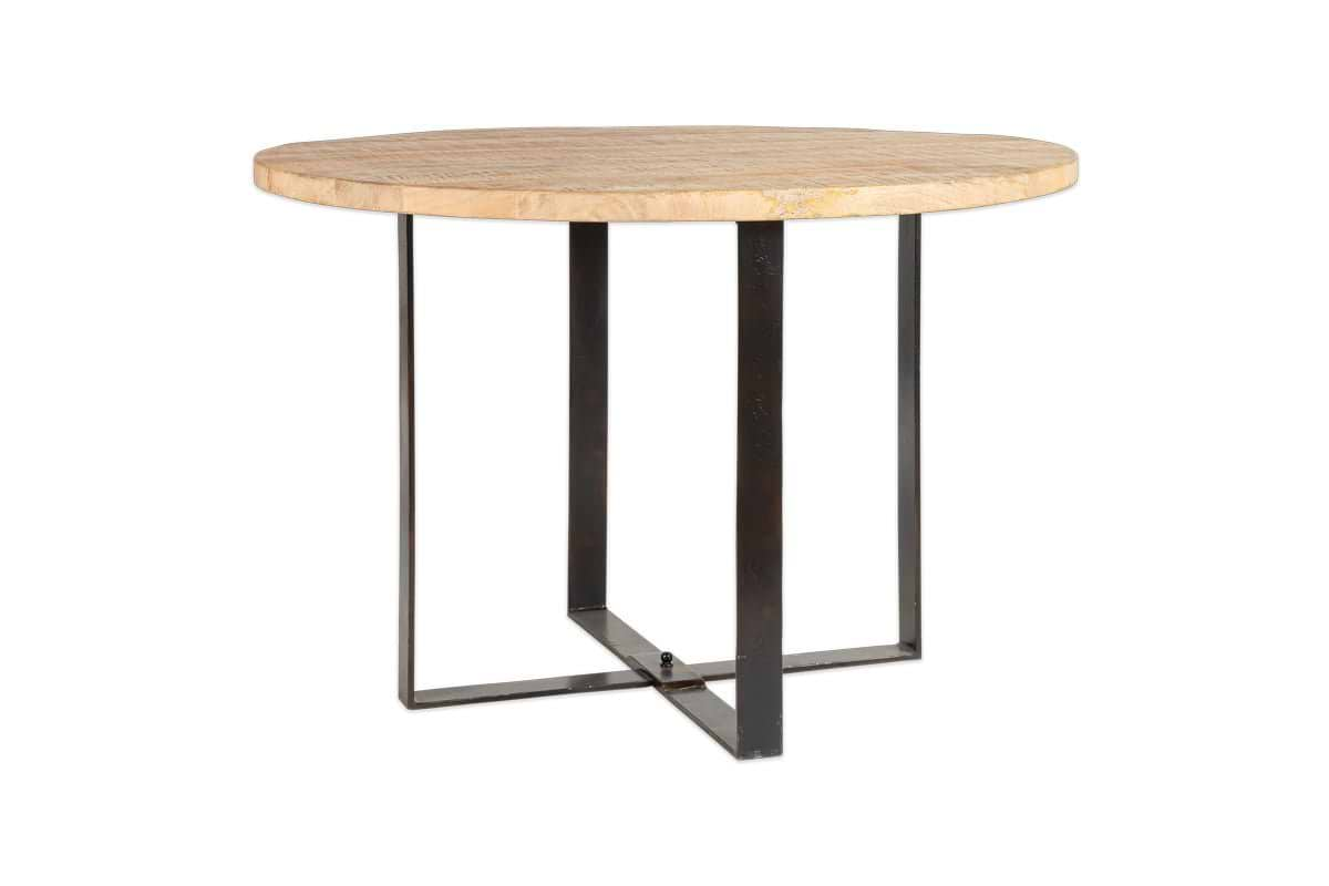 Fia Mango Wood Round Dining Table-nkuku