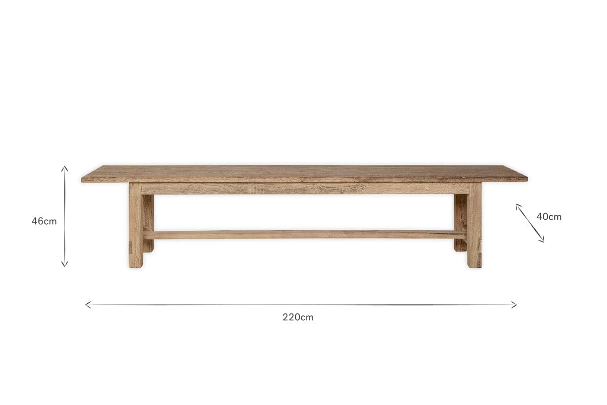 Fioni Reclaimed Wood Bench - Natural - Large-nkuku