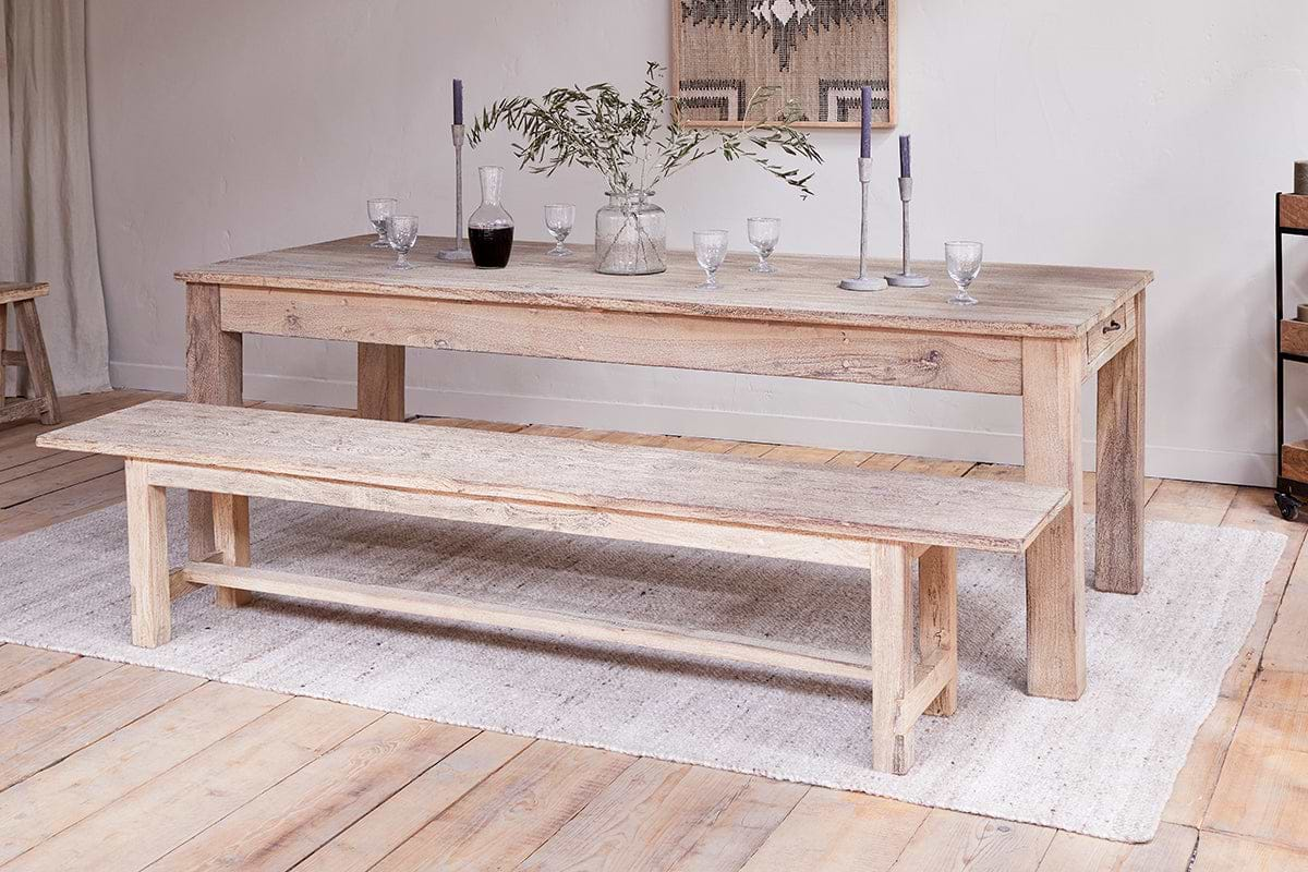 Fioni Reclaimed Wood Dining Table - Natural - Large-nkuku