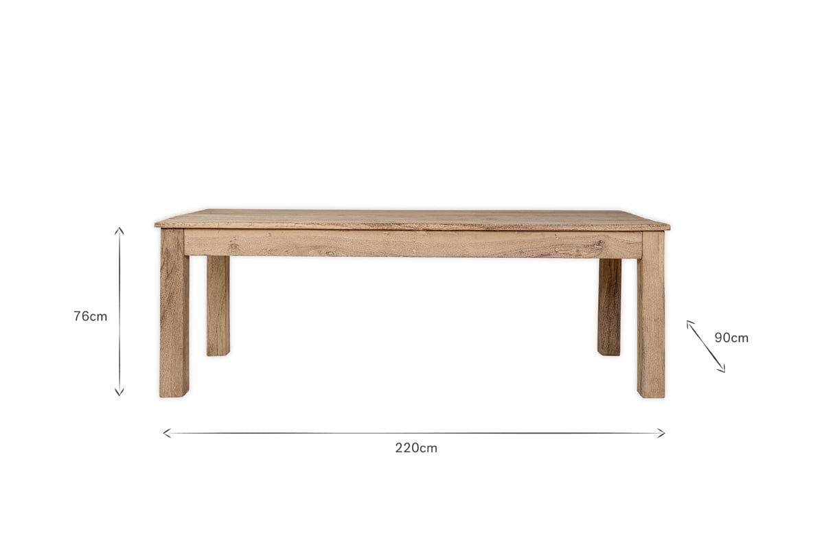 Fioni Reclaimed Wood Dining Table - Natural - Large-nkuku