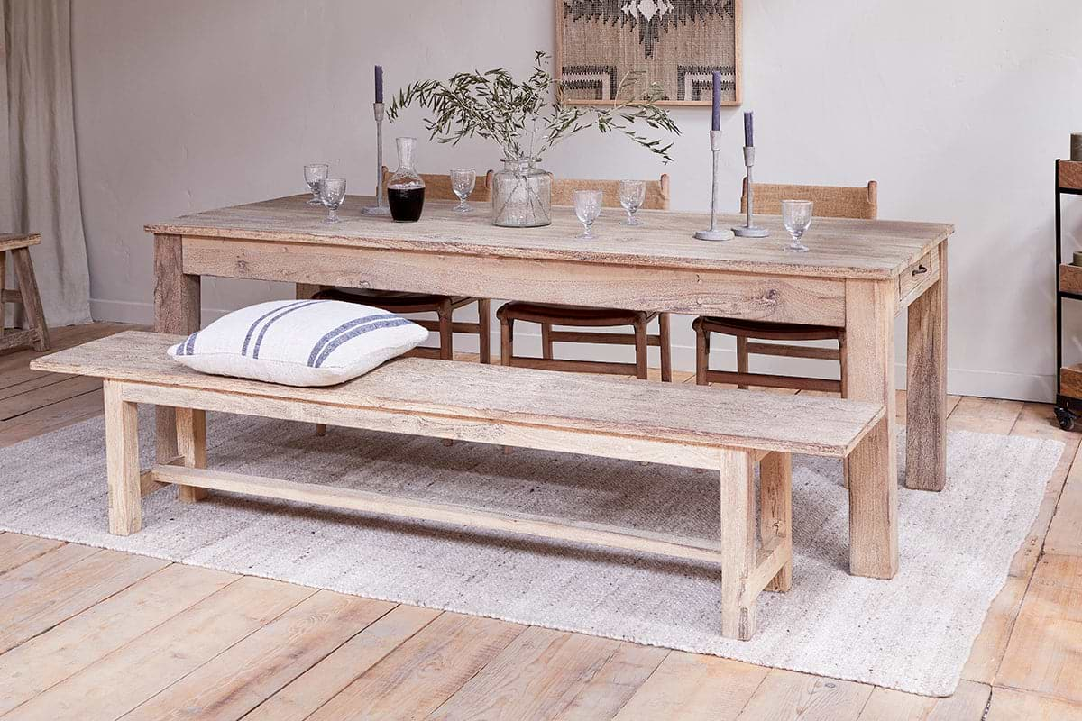 Fioni Reclaimed Wood Dining Table - Natural - Large-nkuku