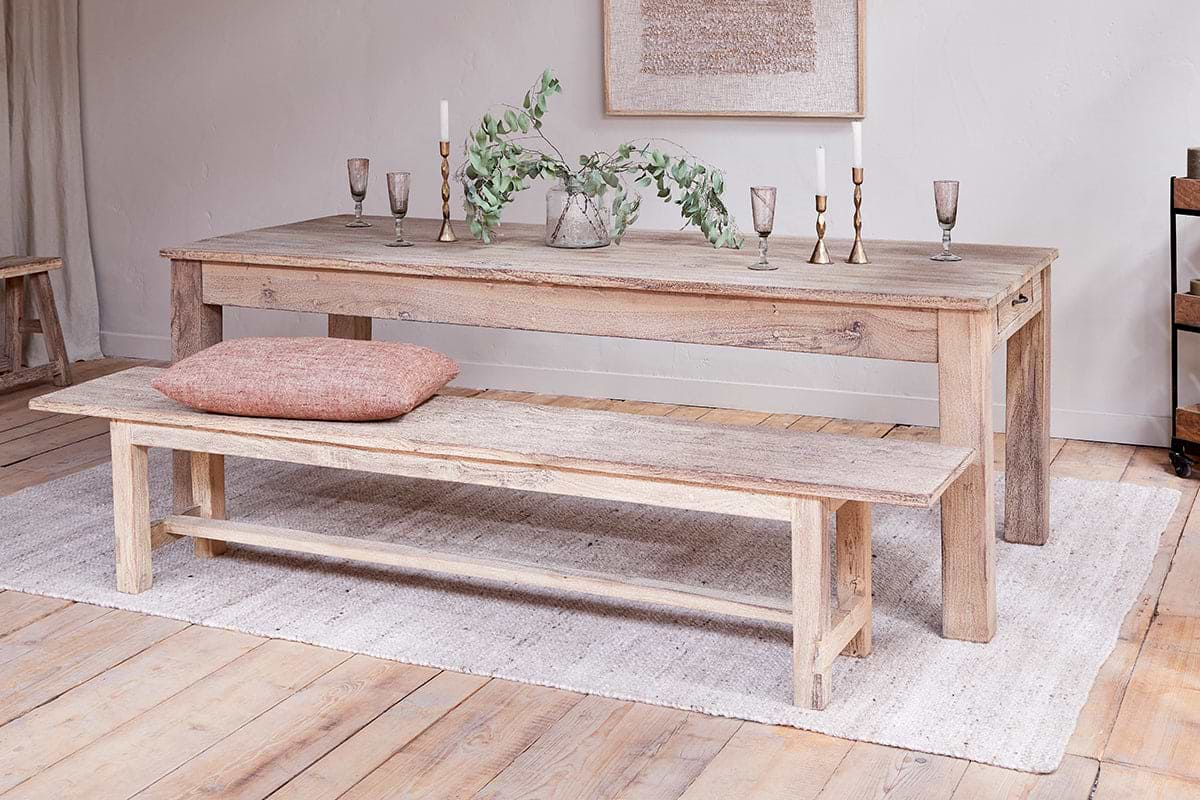 Fioni Reclaimed Wood Dining Table - Natural - Small-nkuku