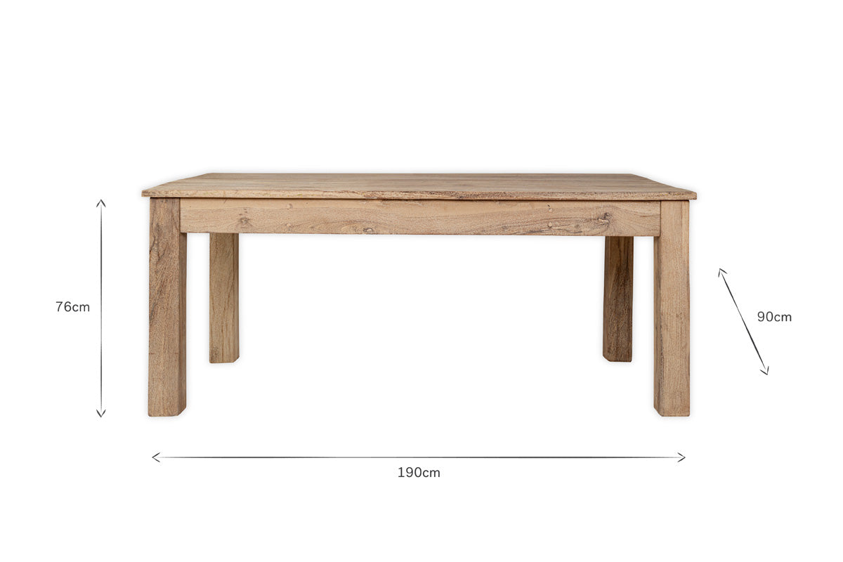 Fioni Reclaimed Wood Dining Table - Natural - Small-nkuku