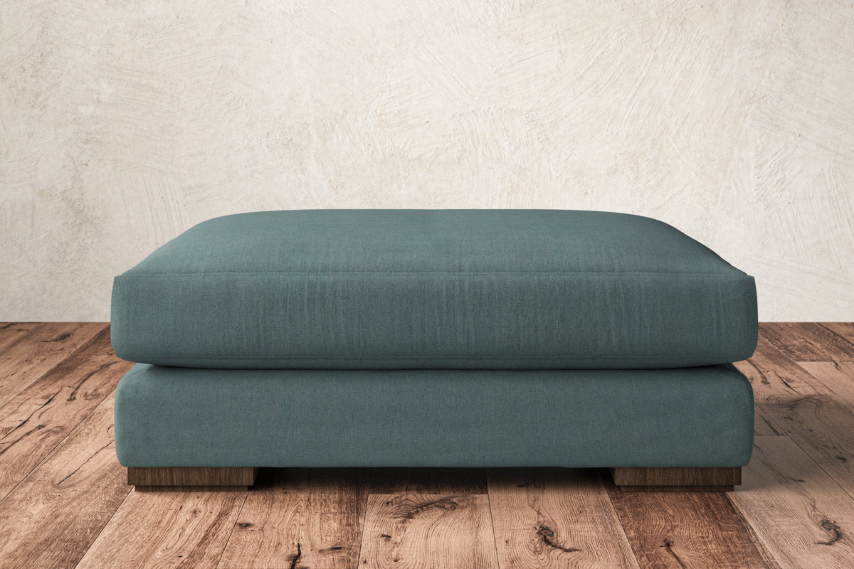 Guddu Grand Footstool - Recycled Cotton Airforce