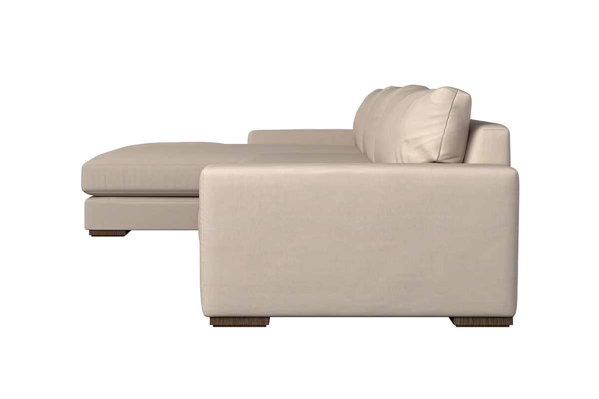 Guddu Grand Left Hand Chaise Sofa - Recycled Cotton Airforce
