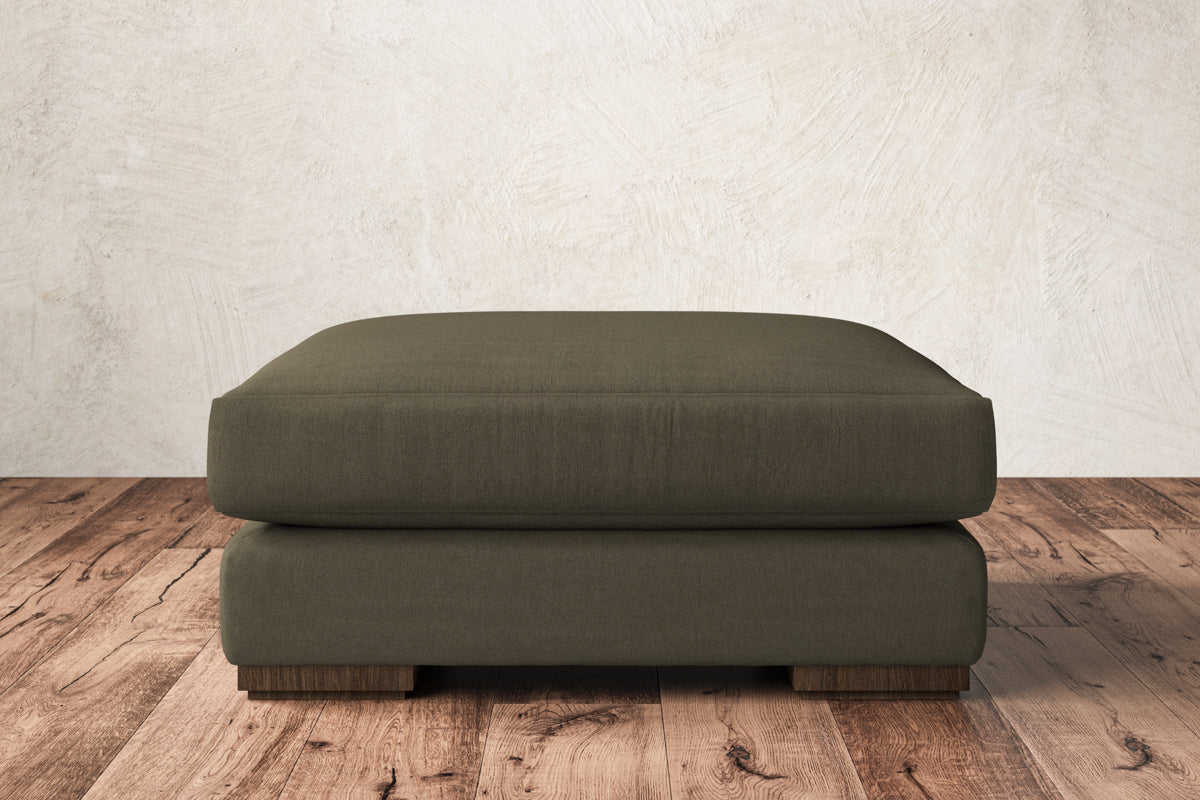 Guddu Large Footstool - Recycled Cotton Fatigue