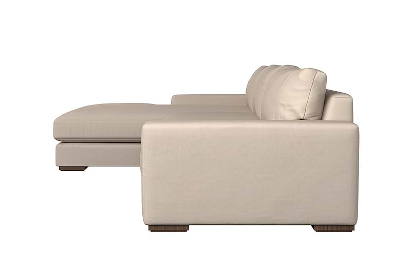 Guddu Large Left Hand Chaise Sofa - Recycled Cotton Ochre