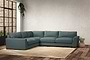 Guddu Large Left Hand Corner Sofa - Recycled Cotton Airforce