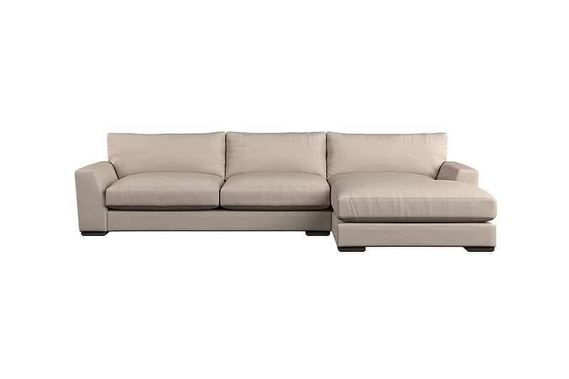 Guddu Large Right Hand Chaise Sofa - Recycled Cotton Natural