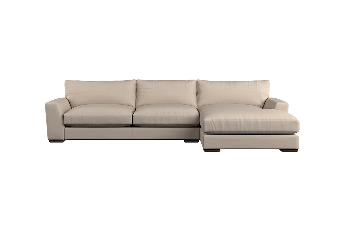 Guddu Large Right Hand Chaise Sofa - Recycled Cotton Airforce