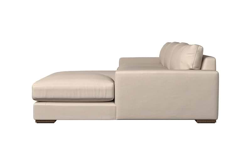 Guddu Large Right Hand Chaise Sofa - Recycled Cotton Stone