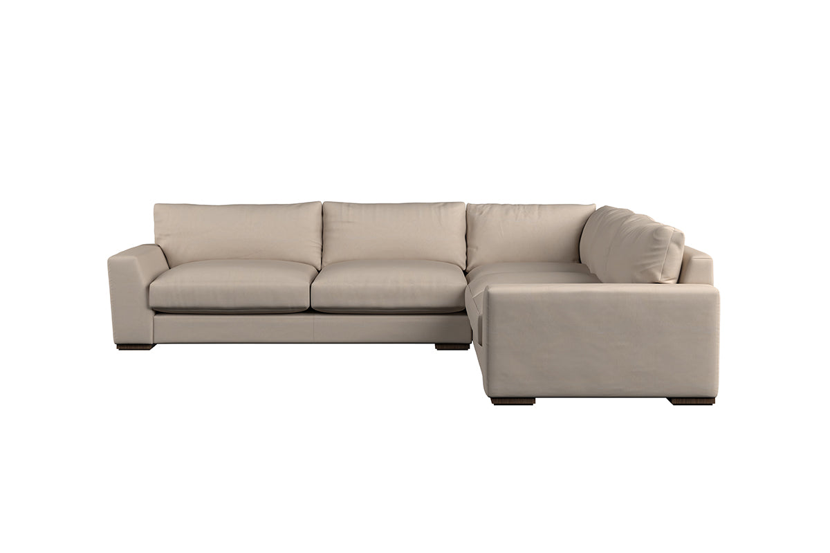 Guddu Large Right Hand Corner Sofa - Recycled Cotton Stone