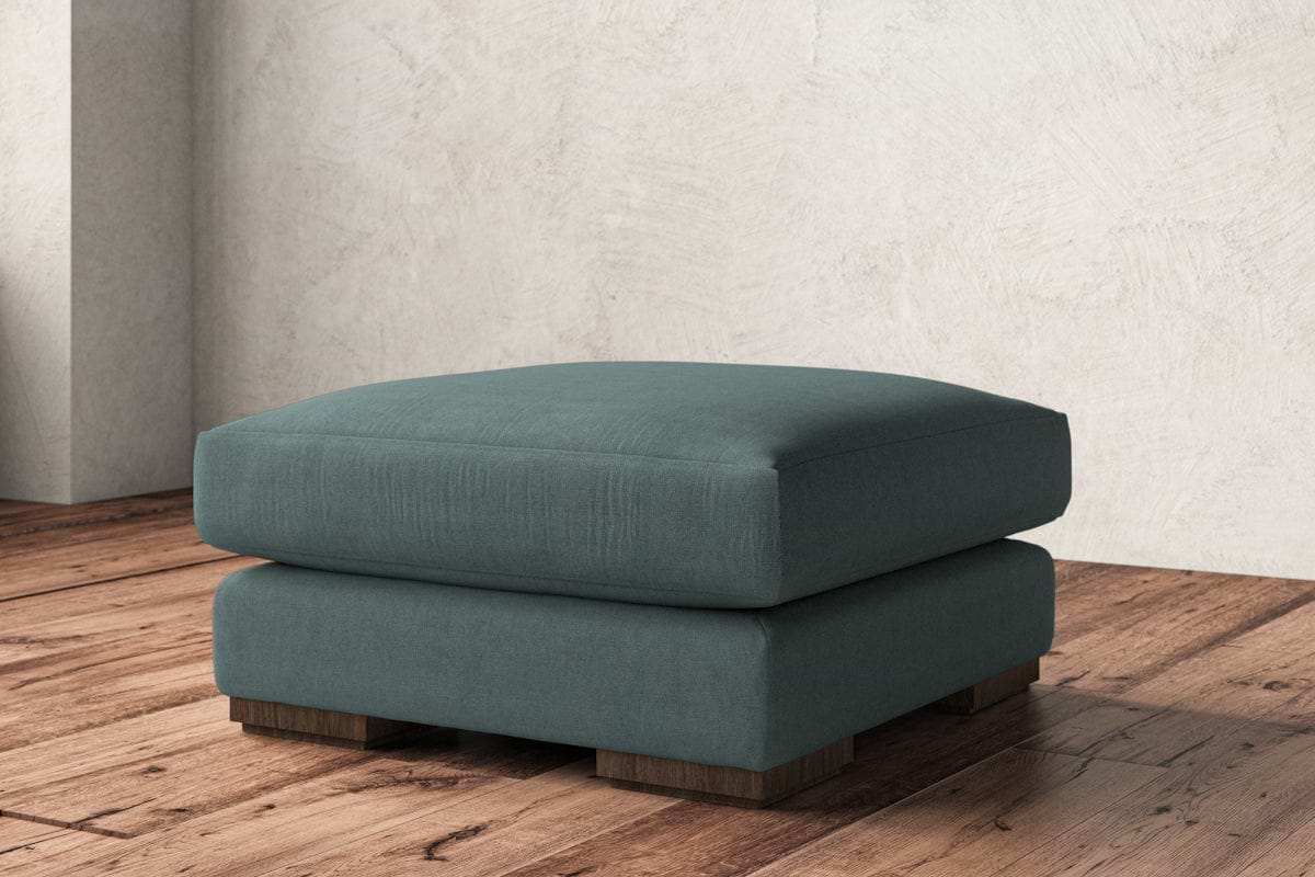 Guddu Medium Footstool - Recycled Cotton Airforce