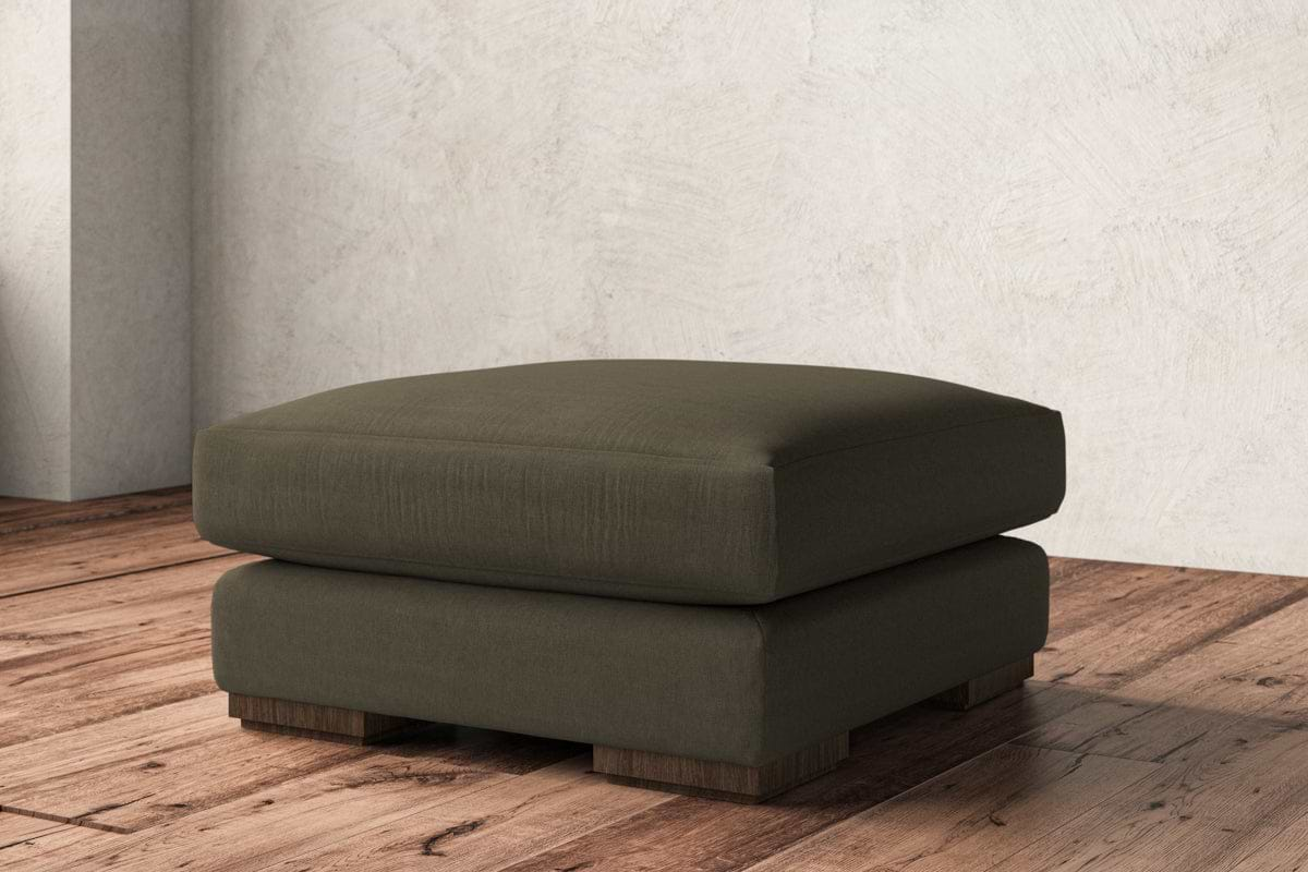 Guddu Medium Footstool - Recycled Cotton Fatigue