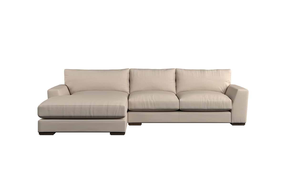 Guddu Medium Left Hand Chaise Sofa - Recycled Cotton Natural