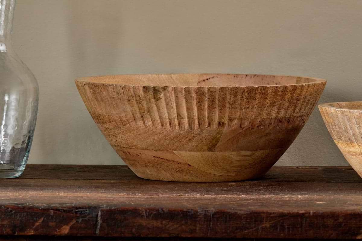 Gavivi Mango Wood Bowl - Natural-nkuku