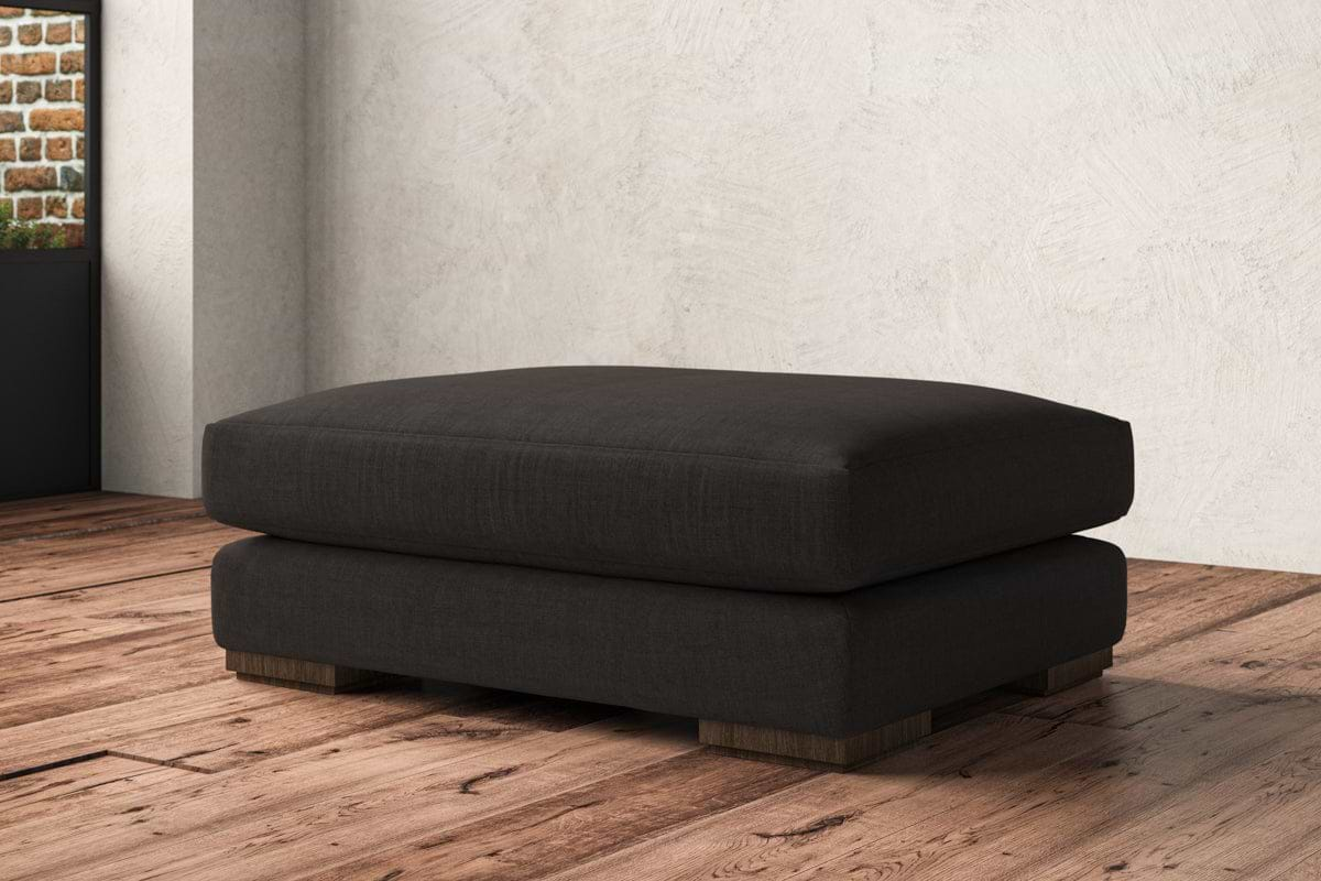 Guddu Grand Footstool - Brera Linen Espresso-nkuku