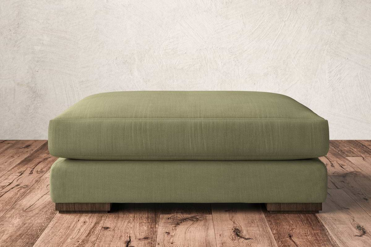 Guddu Grand Footstool - Brera Linen Sage-nkuku