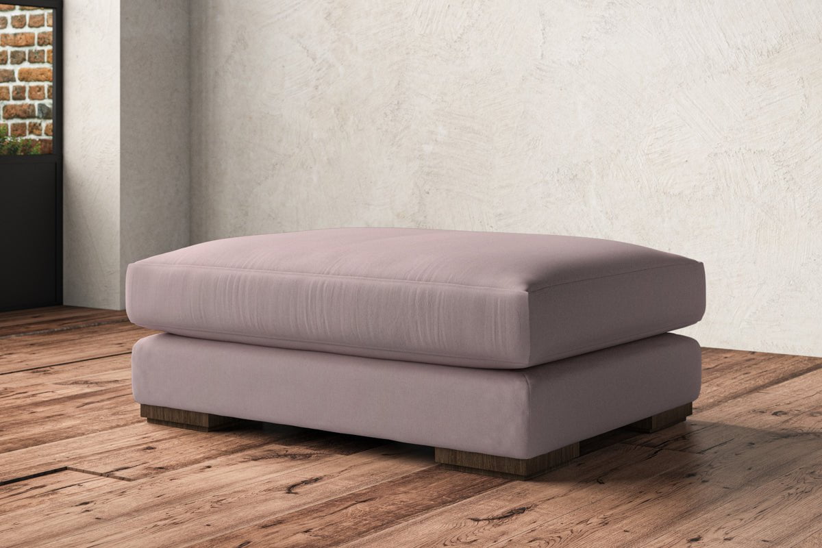 Guddu Grand Footstool - Recycled Cotton Lavender-nkuku