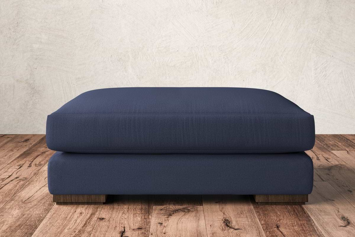 Guddu Grand Footstool - Recycled Cotton Navy-nkuku