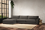 Guddu Grand Left Hand Chaise Sofa - Brera Linen Granite-nkuku