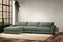 Guddu Grand Left Hand Chaise Sofa - Brera Linen Jade-nkuku