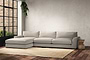 Guddu Grand Left Hand Chaise Sofa - Brera Linen Natural-nkuku