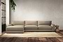 Guddu Grand Left Hand Chaise Sofa - Brera Linen Pebble-nkuku