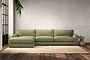 Guddu Grand Left Hand Chaise Sofa - Brera Linen Sage-nkuku