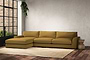 Guddu Grand Left Hand Chaise Sofa - Recycled Cotton Ochre-nkuku