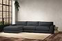 Guddu Grand Left Hand Chaise Sofa - Recycled Cotton Thunder-nkuku