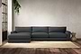 Guddu Grand Left Hand Chaise Sofa - Recycled Cotton Thunder-nkuku