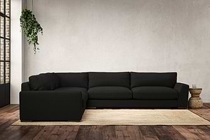 Guddu Grand Left Hand Corner Sofa - Brera Linen Charcoal-nkuku