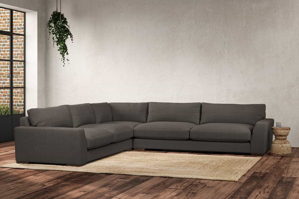 Guddu Grand Left Hand Corner Sofa - Brera Linen Granite-nkuku
