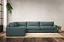 Guddu Grand Left Hand Corner Sofa - Recycled Cotton Airforce-nkuku