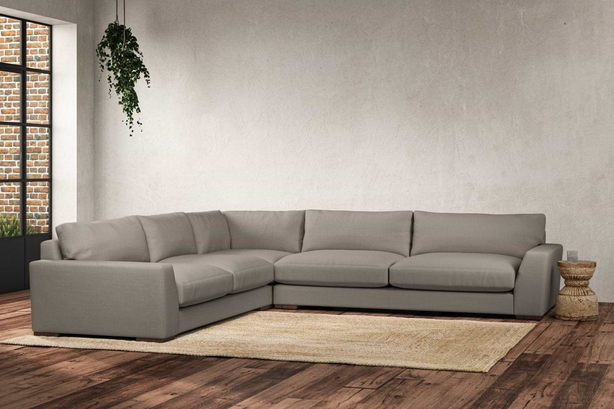 Guddu Grand Left Hand Corner Sofa - Recycled Cotton Flax-nkuku