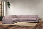 Guddu Grand Left Hand Corner Sofa - Recycled Cotton Lavender-nkuku