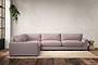 Guddu Grand Left Hand Corner Sofa - Recycled Cotton Lavender-nkuku