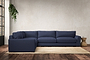 Guddu Grand Left Hand Corner Sofa - Recycled Cotton Navy-nkuku