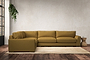 Guddu Grand Left Hand Corner Sofa - Recycled Cotton Ochre-nkuku