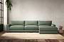 Guddu Grand Right Hand Chaise Sofa - Brera Linen Jade-nkuku