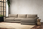 Guddu Grand Right Hand Chaise Sofa - Brera Linen Pebble-nkuku