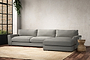 Guddu Grand Right Hand Chaise Sofa - Brera Linen Smoke-nkuku