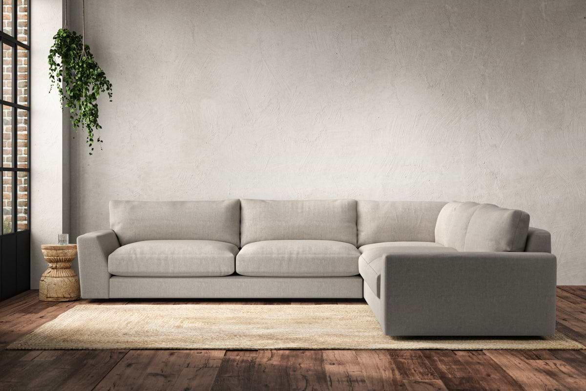 Guddu Grand Right Hand Corner Sofa - Brera Linen Natural-nkuku