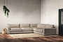 Guddu Grand Right Hand Corner Sofa - Recycled Cotton Stone-nkuku