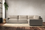 Guddu Grand Right Hand Corner Sofa - Recycled Cotton Stone-nkuku