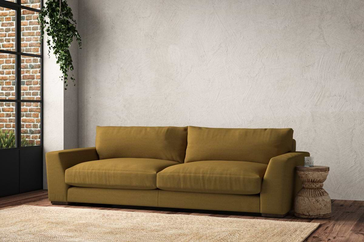 Guddu Grand Sofa - Recycled Cotton Ochre-nkuku